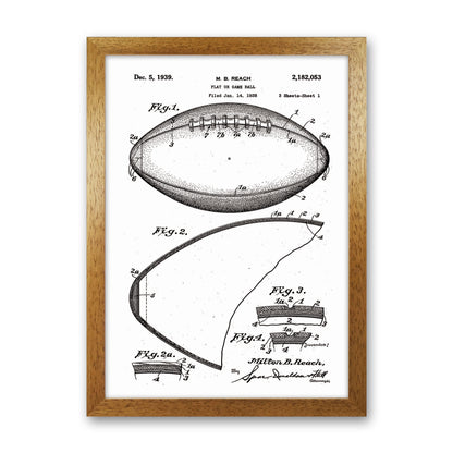 Football Patent Art Print by Jason Stanley Oak Grain