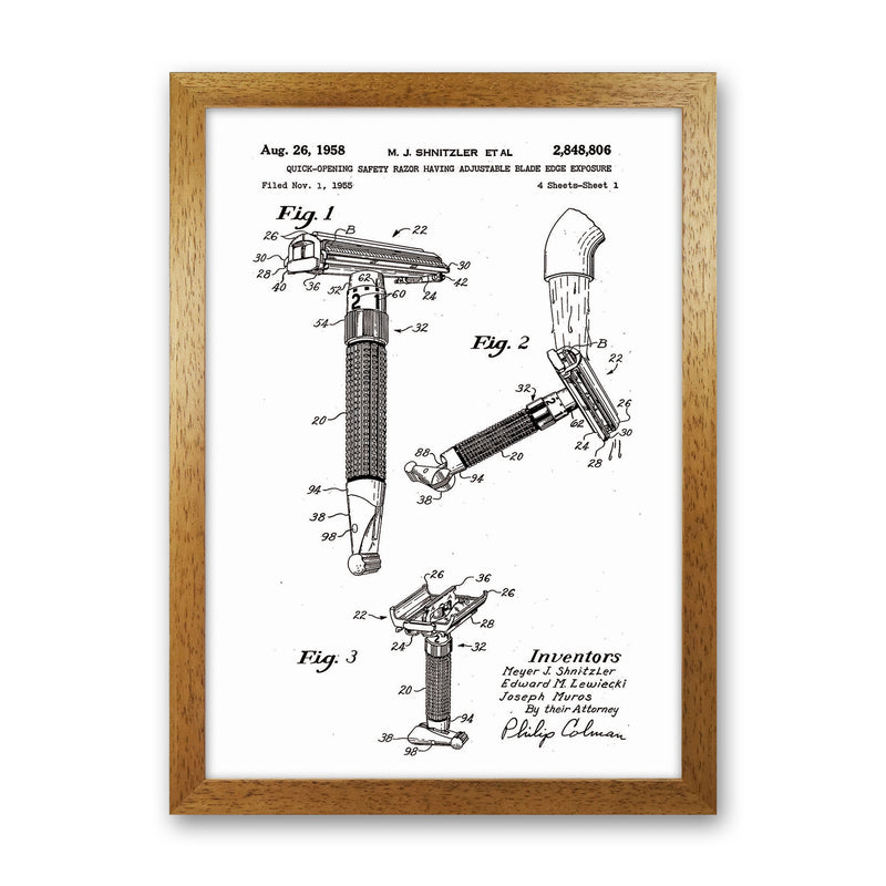 Razor Patent 2 Art Print by Jason Stanley Oak Grain