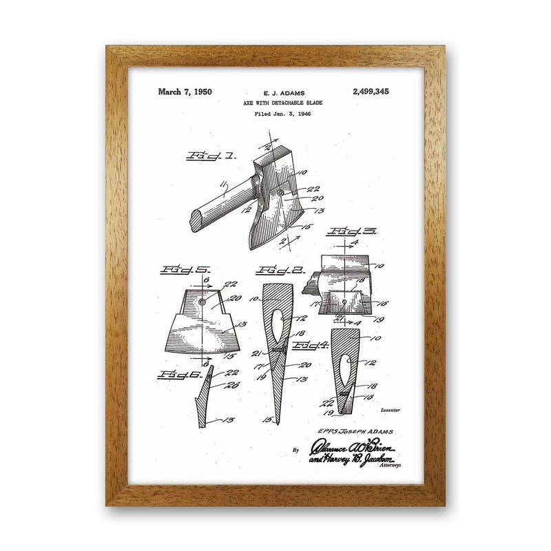 Axe Patent Art Print by Jason Stanley Oak Grain