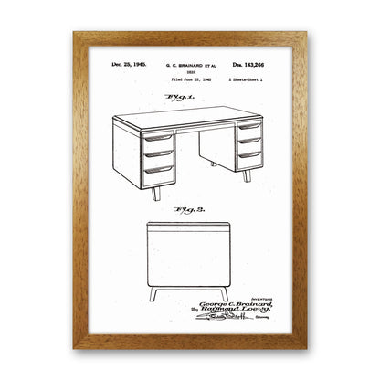 Desk Patent Art Print by Jason Stanley Oak Grain