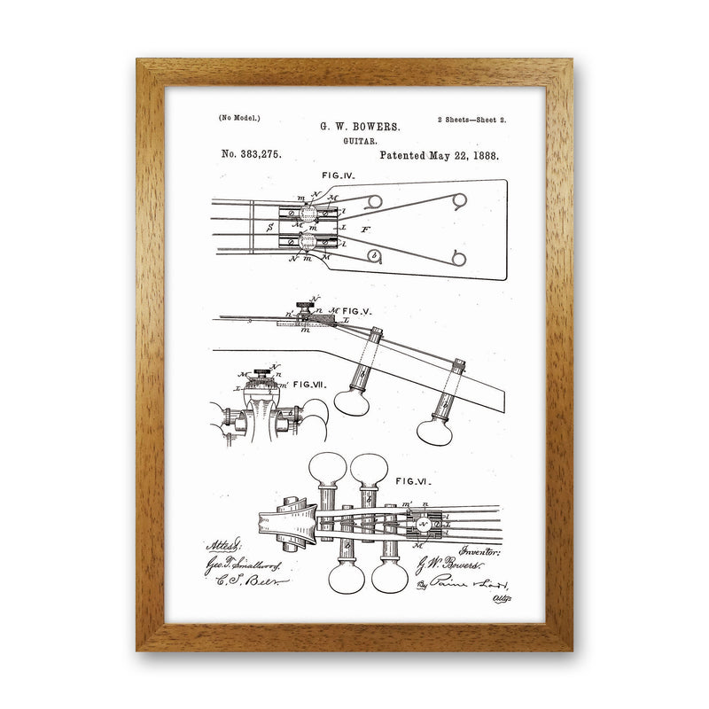 Guitar Patent Art Print by Jason Stanley Oak Grain