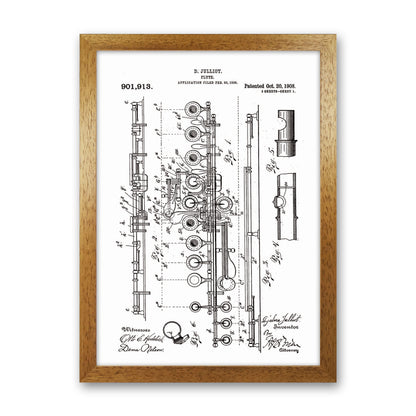 Flute Patent Art Print by Jason Stanley Oak Grain