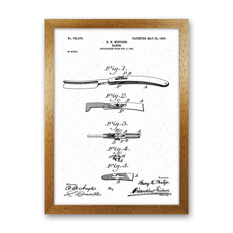 Razor Patent Art Print by Jason Stanley Oak Grain