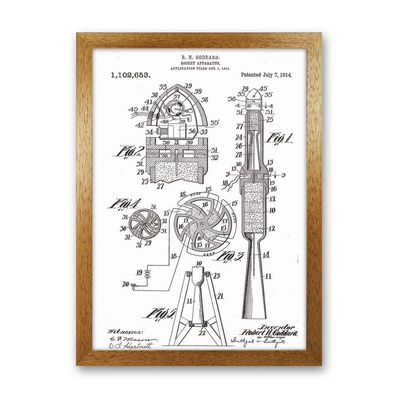 Rocket Patent Art Print by Jason Stanley Oak Grain