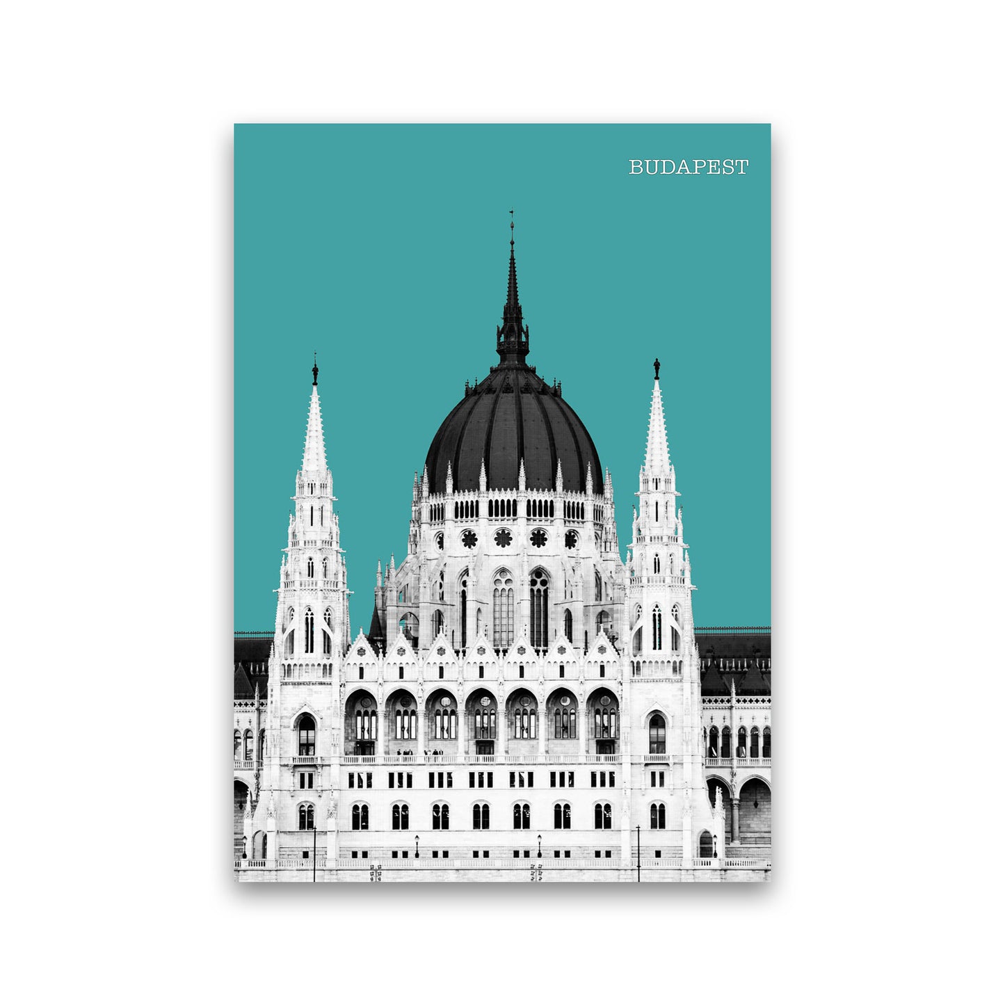 Halftone Budapest Green Art Print by Jason Stanley Print Only