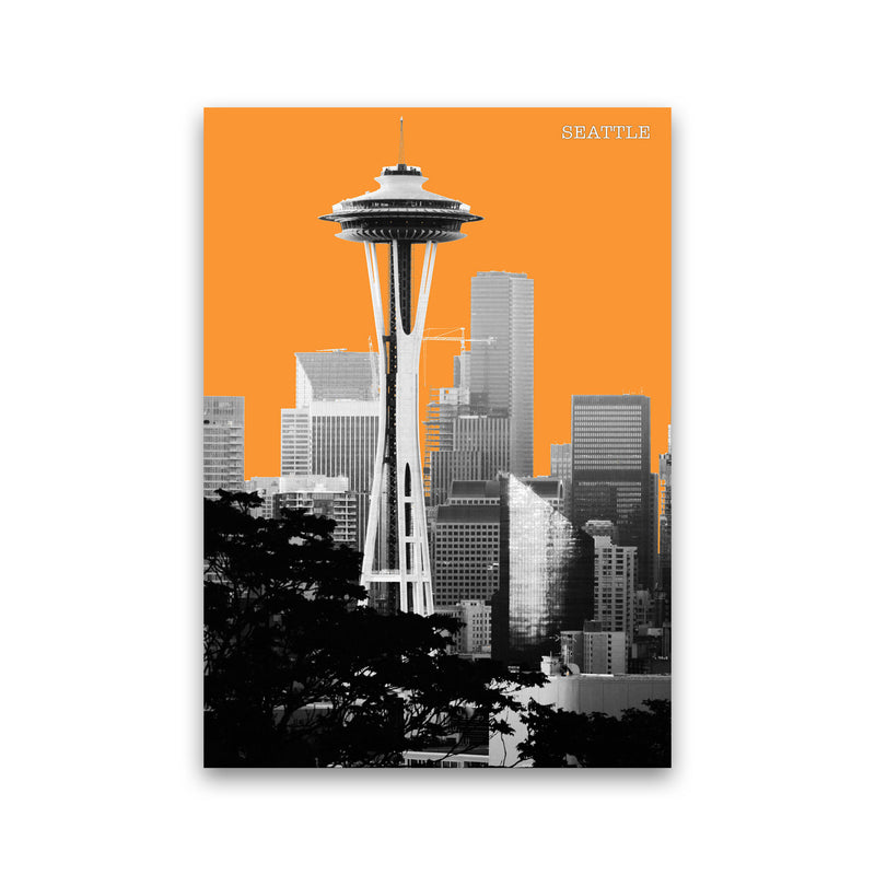 Halftone Seattle Yellow Art Print by Jason Stanley Print Only
