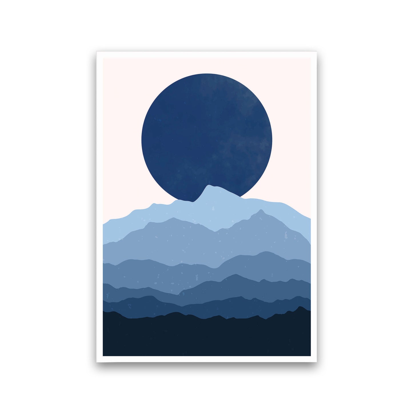 Blue Abstract Moonrise Art Print by Jason Stanley Print Only