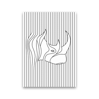 Line Drawing Rhino Art Print by Jason Stanley Print Only
