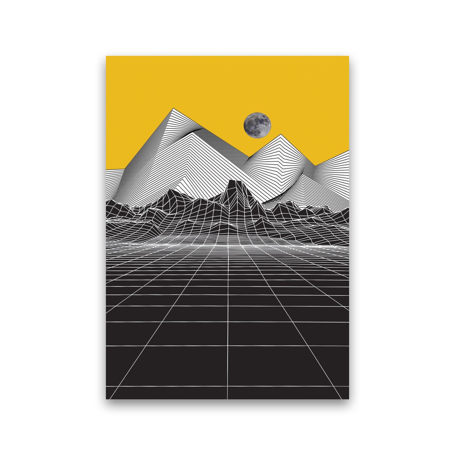 Moon Rise Yellow Art Print by Jason Stanley Print Only