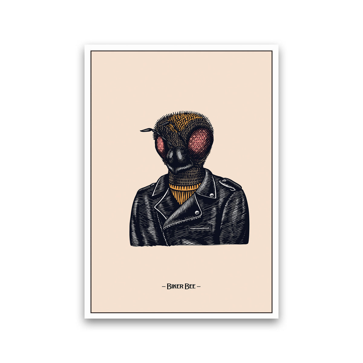 Biker Bee Art Print by Jason Stanley Print Only