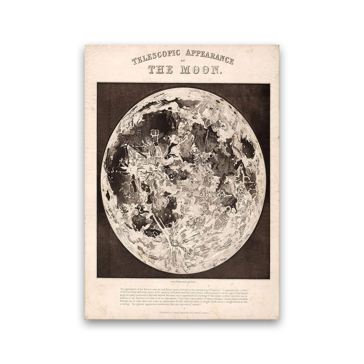 Telescopic Appearance Of The Moon Art Print by Jason Stanley Print Only