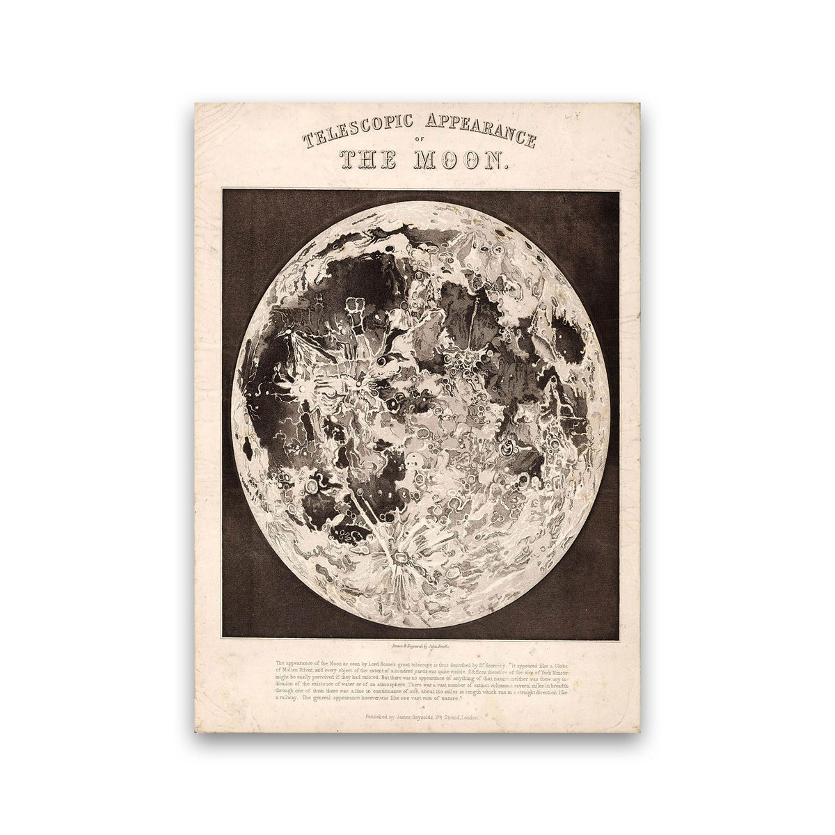 Telescopic Appearance Of The Moon Art Print by Jason Stanley Print Only