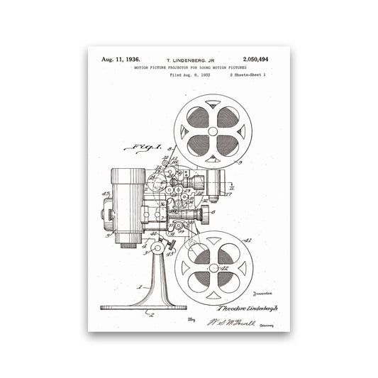 Motion Picture Projector Patent Art Print by Jason Stanley Print Only