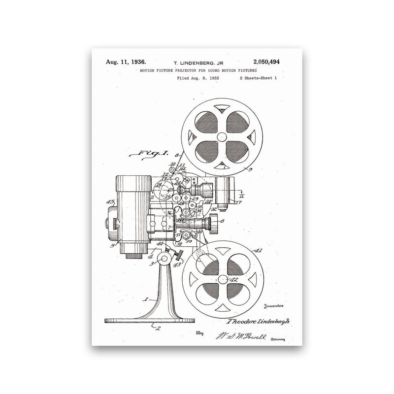 Motion Picture Projector Patent Art Print by Jason Stanley Print Only