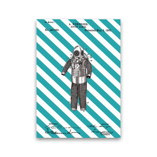 Diving Armor Patent Side Stripe Art Print by Jason Stanley Print Only