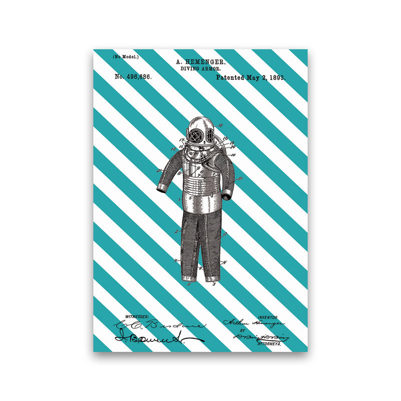 Diving Armor Patent Side Stripe Art Print by Jason Stanley Print Only