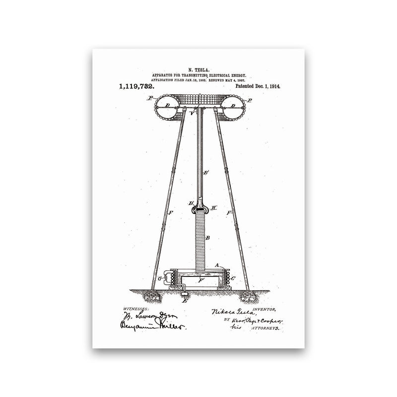 Tesla Electrical Energy Patent Art Print by Jason Stanley Print Only