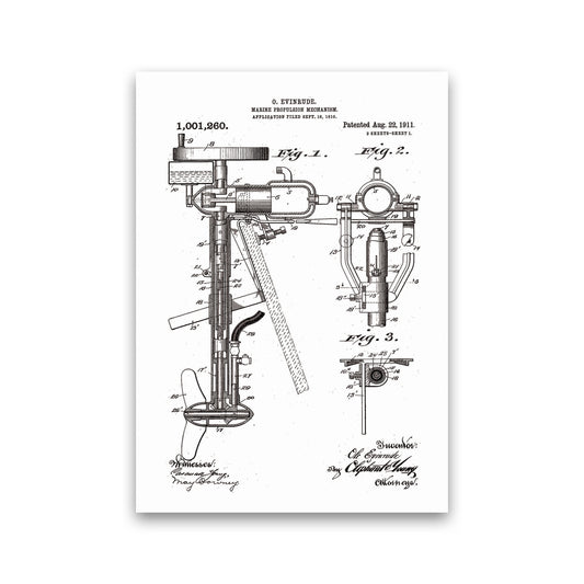 Outboard Boat Propeller Patent Art Print by Jason Stanley Print Only