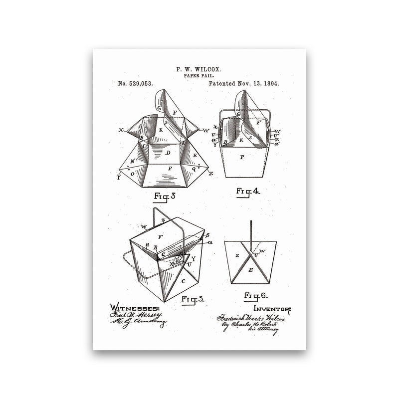 Chinese Take Out Box Patent Art Print by Jason Stanley Print Only