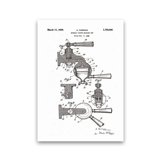 Espresso Coffee Machine Patent Art Print by Jason Stanley Print Only