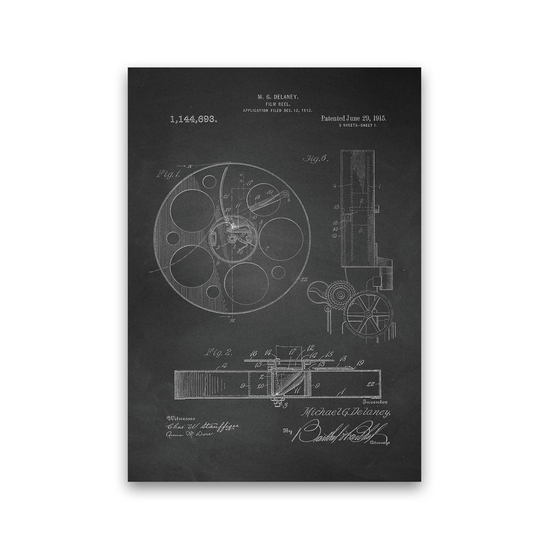 Film Reel Patent 2-Chalkboard Art Print by Jason Stanley Print Only