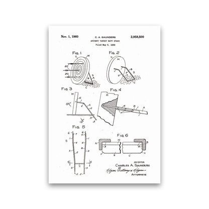 Archery Target Stand Patent Art Print by Jason Stanley Print Only