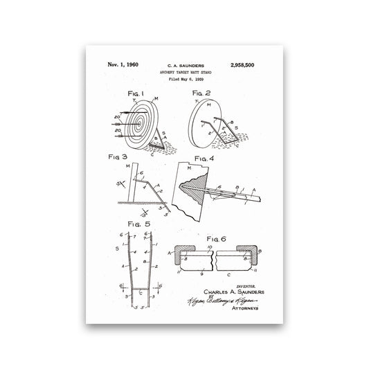 Archery Target Stand Patent Art Print by Jason Stanley Print Only
