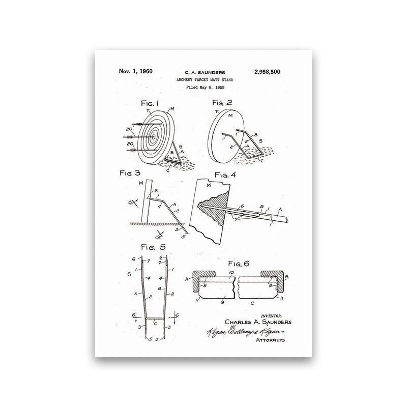 Archery Target Stand Patent Art Print by Jason Stanley Print Only