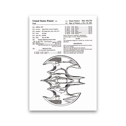 Batwing Patent Side View Art Print by Jason Stanley Print Only