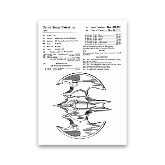 Batwing Patent Side View Art Print by Jason Stanley Print Only