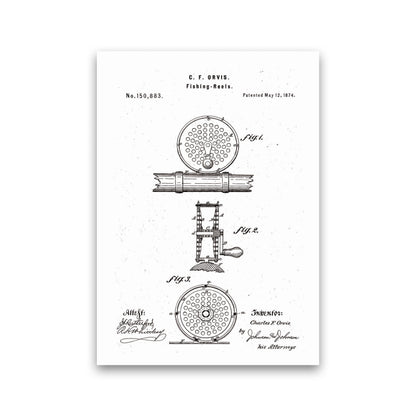 Fly Fishing Reel Patent Art Print by Jason Stanley Print Only