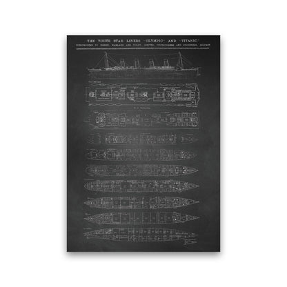 Titanic Patent- Chalkboard Art Print by Jason Stanley Print Only