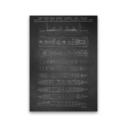 Titanic Patent- Chalkboard Art Print by Jason Stanley Print Only