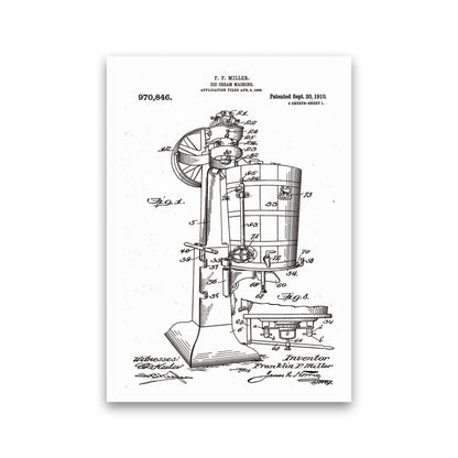 Ice Cream Machine Patent Art Print by Jason Stanley Print Only