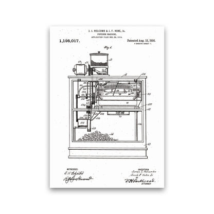 Popcorn Machine Patent Art Print by Jason Stanley Print Only