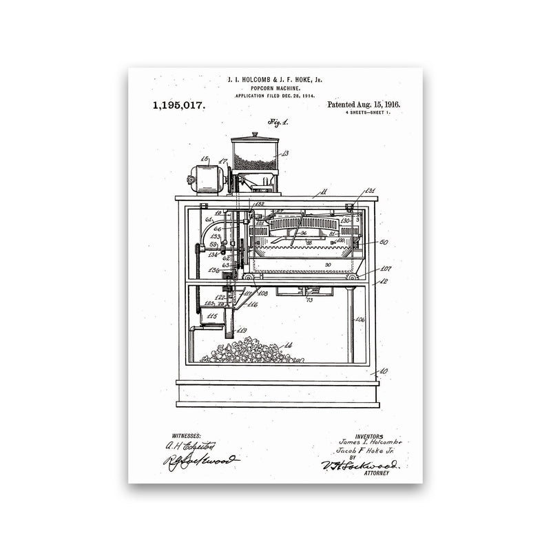 Popcorn Machine Patent Art Print by Jason Stanley Print Only