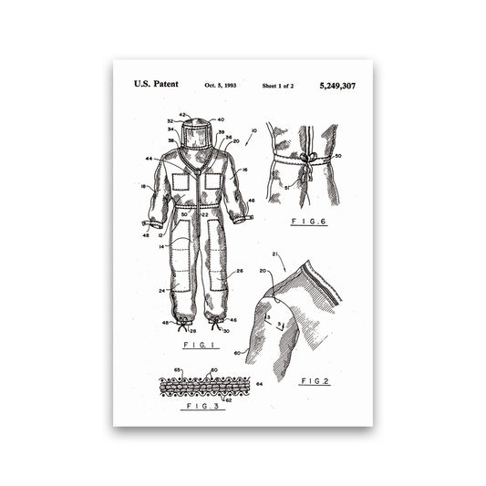Bee Keeper Suit Patent Art Print by Jason Stanley Print Only