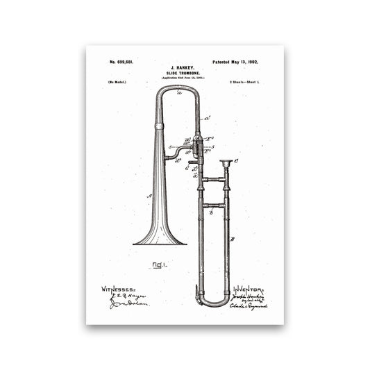 Slide Trombone Patent Art Print by Jason Stanley Print Only