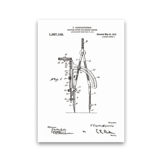 Drafting Device Patent Art Print by Jason Stanley Print Only