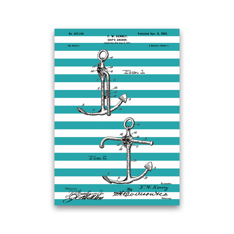 Anchor Patent Stripe Art Print by Jason Stanley Print Only