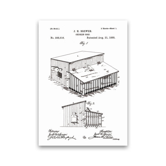 Chicken Coop Patent Art Print by Jason Stanley Print Only