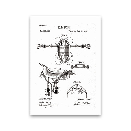 Riding Saddle Patent Art Print by Jason Stanley Print Only