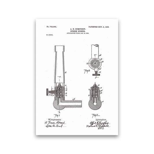 Bunsen Burner Patent Art Print by Jason Stanley Print Only