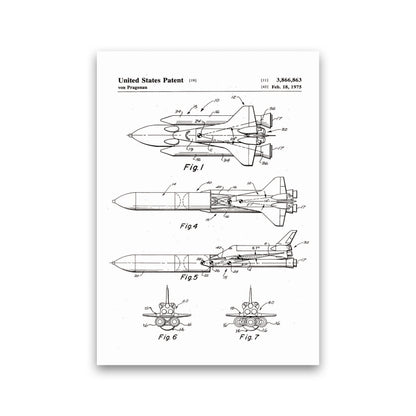 Space Shuttle Patent Art Print by Jason Stanley Print Only
