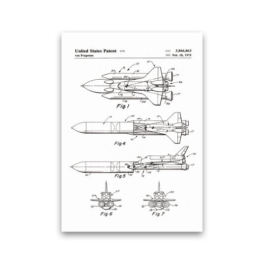 Space Shuttle Patent Art Print by Jason Stanley Print Only