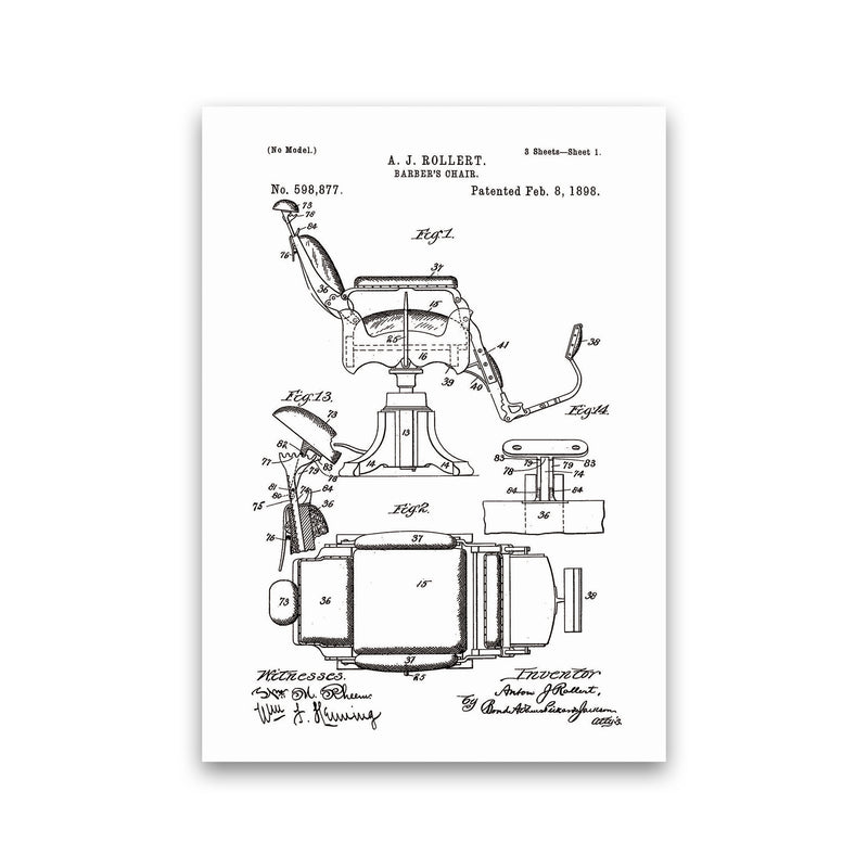 Barber Chair Patent Art Print by Jason Stanley Print Only