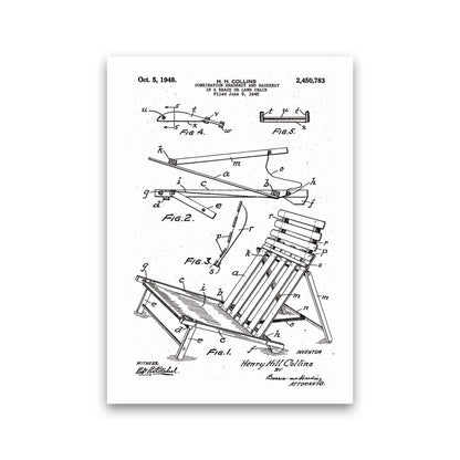Beach Chair Patent Art Print by Jason Stanley Print Only
