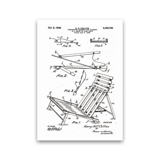 Beach Chair Patent Art Print by Jason Stanley Print Only