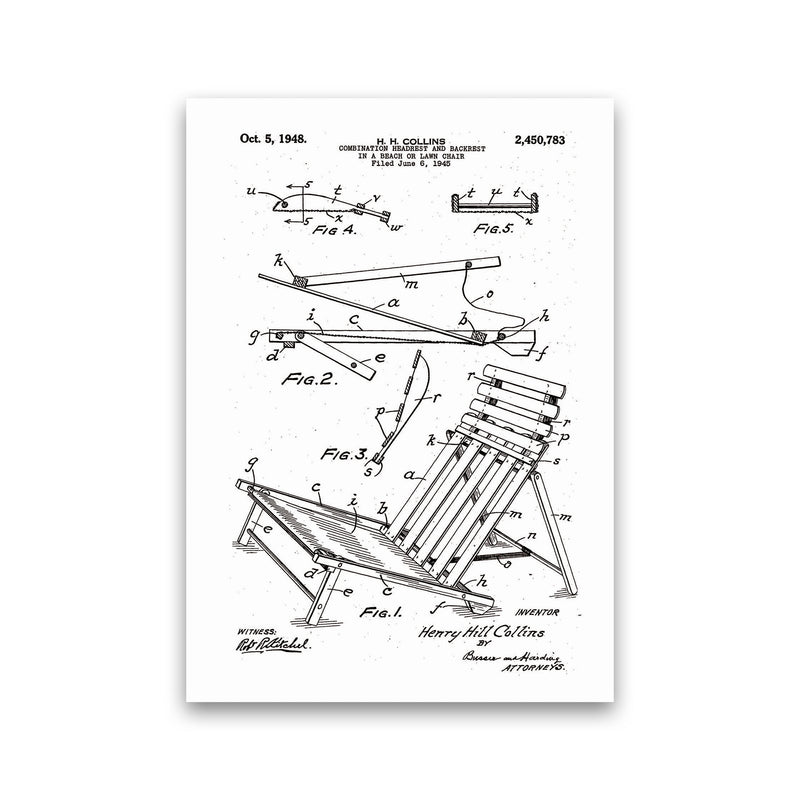 Beach Chair Patent Art Print by Jason Stanley Print Only