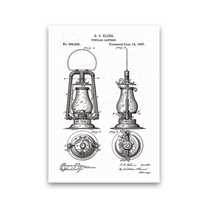Vintage Lamp Patent Art Print by Jason Stanley Print Only